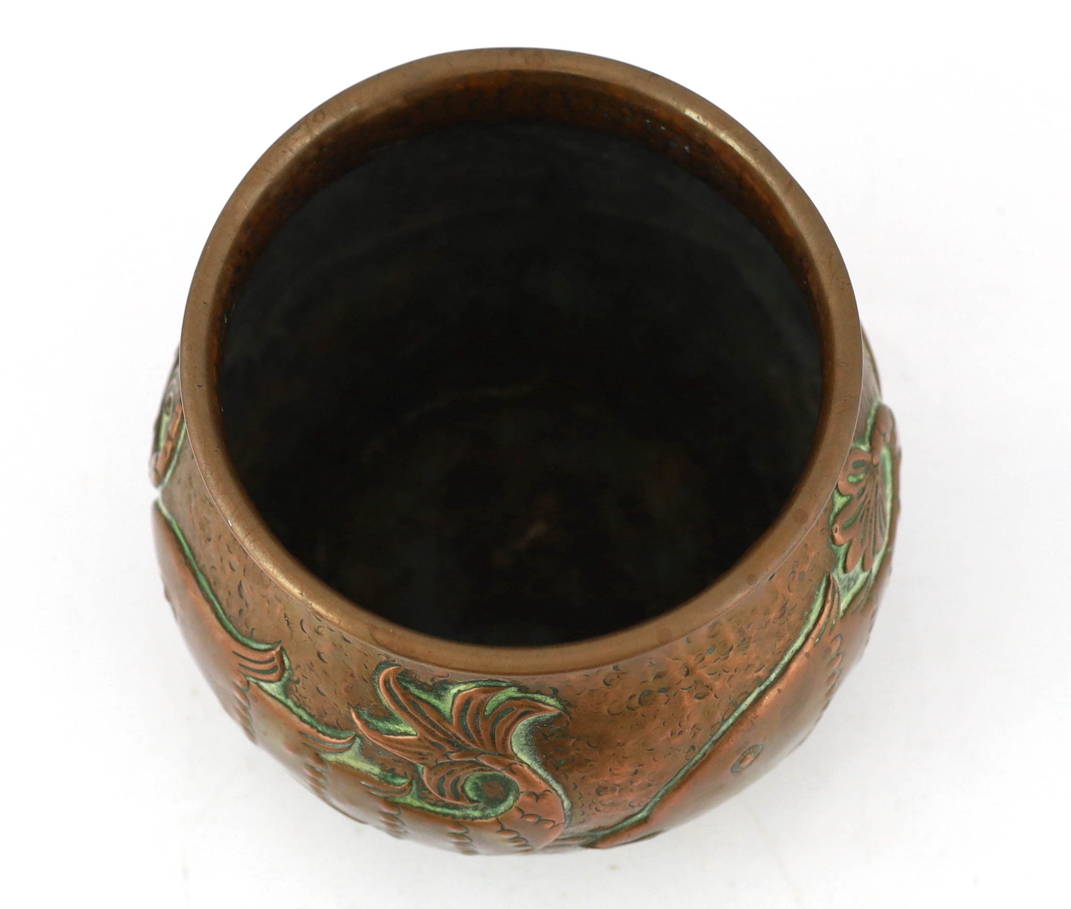 John Pearson of Newlyn, an Arts & Crafts planished copper vase